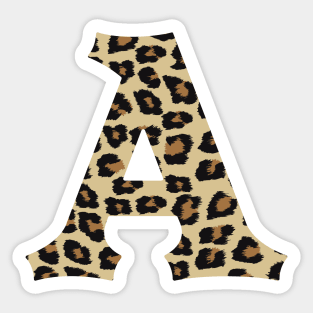 Letter A Leopard Cheetah Monogram Initial Sticker